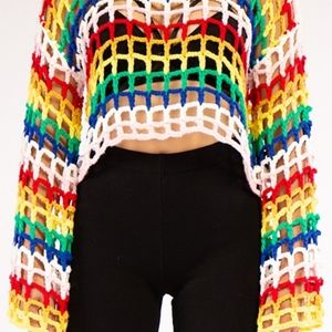 Cropped Crochet Sweater